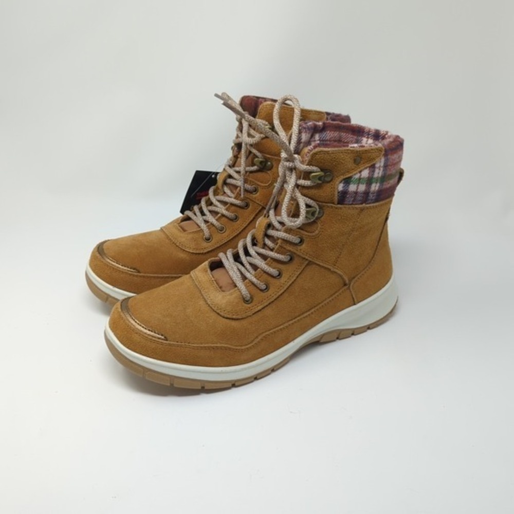 Khombu Water-Resistant Suede Lace-Up Boots Sterling Chestnut‎ Brown Womens 10 M